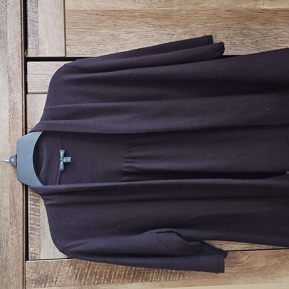 Eileen Fisher 100% Cashmere Brown Open Sweater Sz M